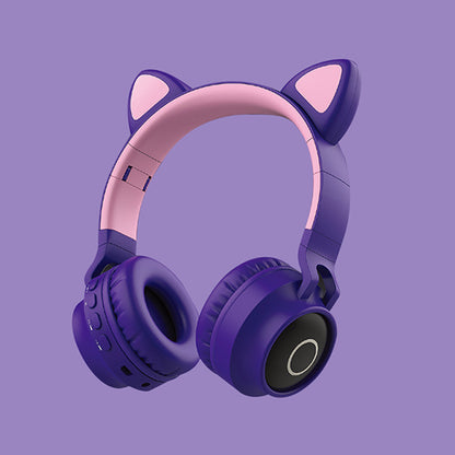 LED Light Cat Ear Headphones Wireless Bluetooth 5.0