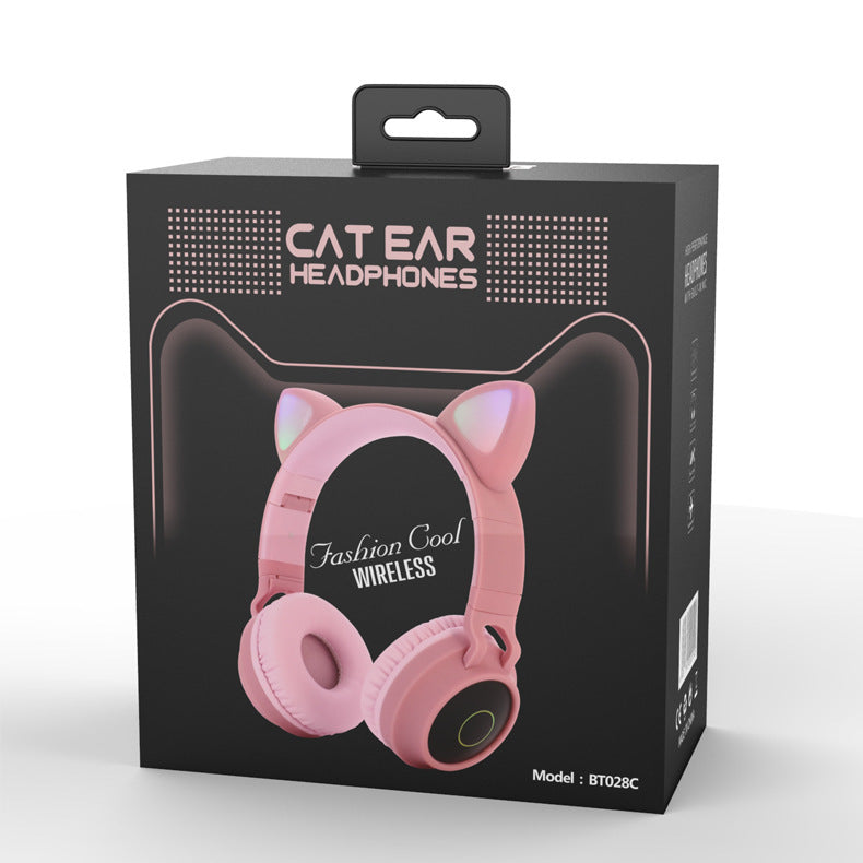 LED Light Cat Ear Headphones Wireless Bluetooth 5.0